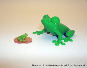 Treefrog size 25% and 100% comparison